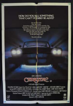 Christine 1983 One Sheet movie poster John Carpenter Stephen King