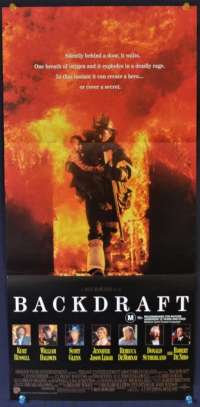 Backdraft Movie Poster Original Daybill 1991 Kurt Russell William Baldwin