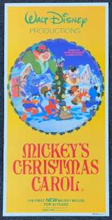 Mickey's Christmas Carol Original Daybill 1984 Walt Disney Annimation