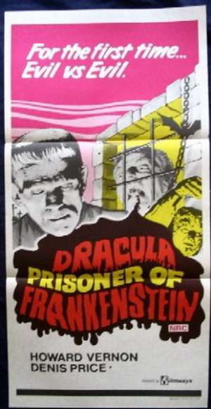 Dracula Prisoner Of Frankenstein Poster Original Daybill 1972 Howard Vernon