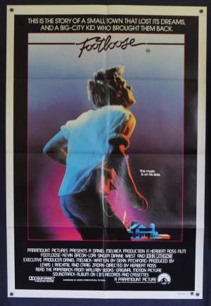 Footloose Movie Poster Original One Sheet 1984 Kevin Bacon Lori Singer
