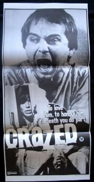 Crazed rare Horror Daybill movie poster