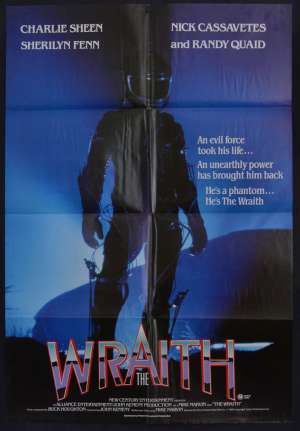The Wraith 1986 One Sheet movie poster Charlie Sheen Sherilyn Fenn