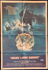 Gray Lady Down Poster Original One Sheet 1978 Charlton Heston Submarine Rescue