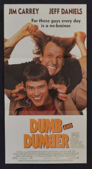 Dumb And Dumber poster Daybill original Jim Carrey Jeff Daniels Farrelly brothers