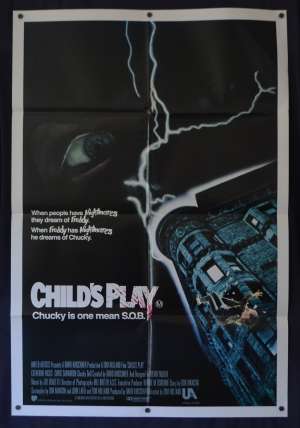 Child&#039;s Play Movie Poster Original One Sheet 1988 Chris Sarandon Chucky