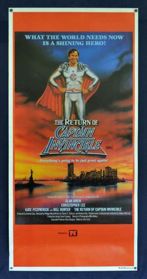 The Return Of Captain Invincible Poster Original Daybill 1983 Bill Hunter Superhero