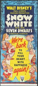 Snow White And The Seven Dwarfs Poster Daybill Original 1940s R.I.