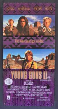 Young Guns 2 Poster Original Daybill 1990 Emilo Estevez Kiefer Sutherland