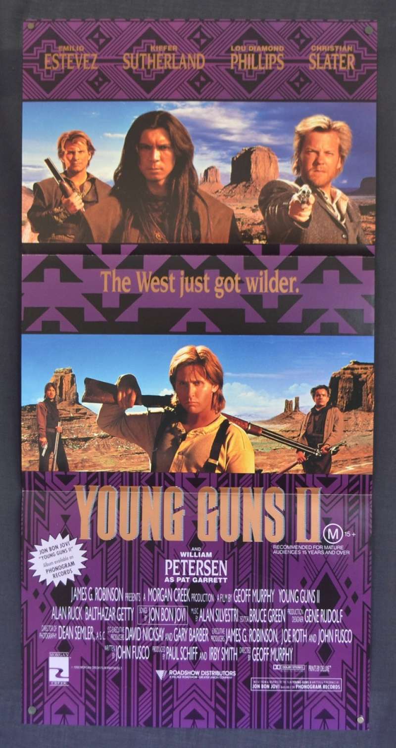All About Movies Young Guns 2 Poster Original Daybill 1990 Emilo Estevez Kiefer Sutherland