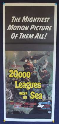 20,000 Leagues Under The Sea Poster Original Daybill 1970&#039;s RI Kirk Douglas