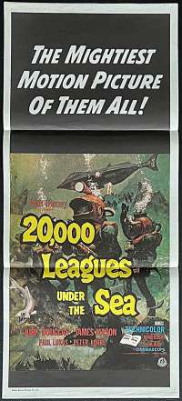 20,000 Leagues Under The Sea Poster Original Daybill 1970&#039;s RI Kirk Douglas