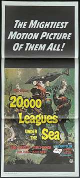 20,000 Leagues Under The Sea Poster Original Daybill 1970's RI Kirk Douglas