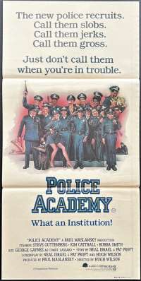 Police Academy Poster Original Daybill 1984 Steve Guttenberg Drew Struzan Art