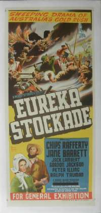 Eureka Stockade Poster Original Daybill Linen Backed 1949 Country Of Origin