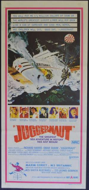 Juggernaut Poster Original Daybill 1974 Richard Harris Anthony Hopkins