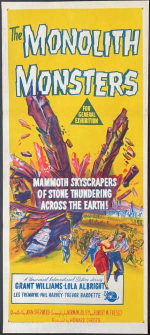 The Monolith Monsters Poster Daybill Original 1957 Grant Williams Sci Fi