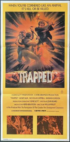 Trapped Movie Poster Original Daybill 1982 Slasher Horror aka Baker County, U.S.A. Killer Instinct