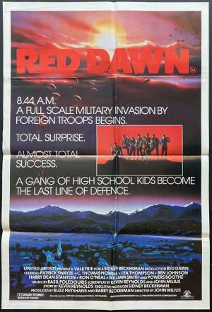 Red Dawn Movie Poster One Sheet Patrick Swayze Charlie Sheen 1984