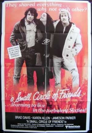 A Small Circle Of Friends Poster Original One Sheet 1980 Karen Allen Brad Davis