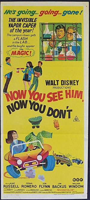 Now You See Him Now You Don&#039;t Poster Original Daybill 1972 Disney Kurt Russell