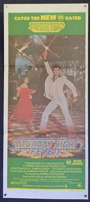 Saturday Night Fever Poster Original Daybill 1979 Re-Issue John Travolta Bee Gees