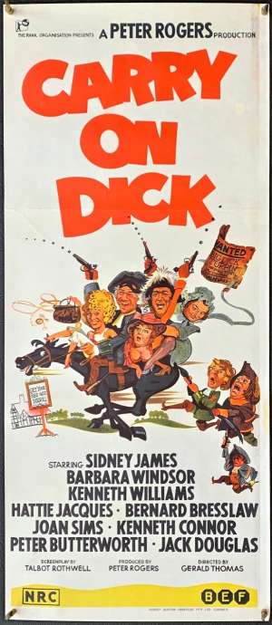 Carry On Dick Poster Original Daybill 1974 Sid James Hattie Jacques