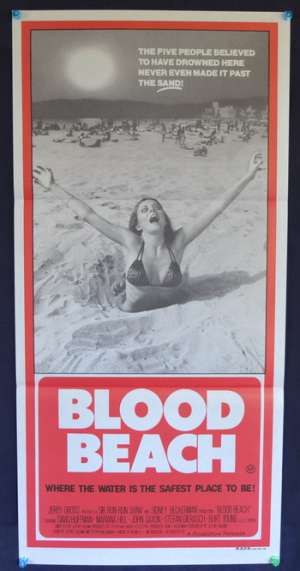 Blood Beach Poster Original Daybill 1981 David Huffman John Saxon Burt Young