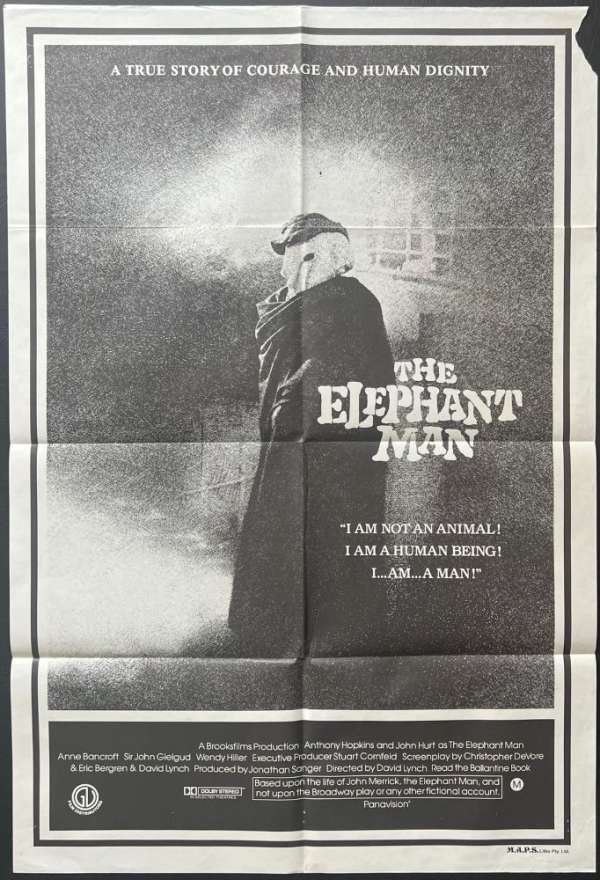 All About Movies The Elephant Man Poster Original One Sheet 1981 Anthony Hopkins John Hurt
