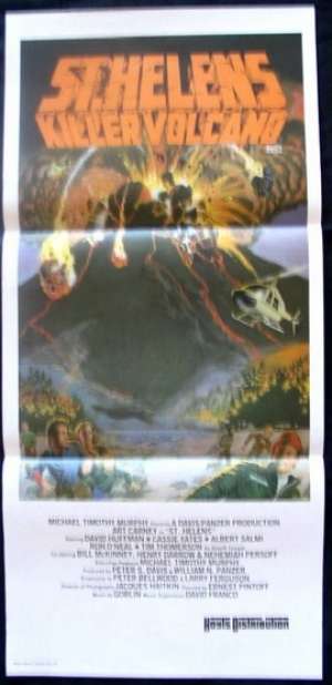 St. Helens Killer Volcano Poster Original Daybill 1981 David Huffman Art Carney
