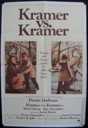 Kramer vs Kramer Movie Poster One Sheet Dustin Hoffman Meryl Streep