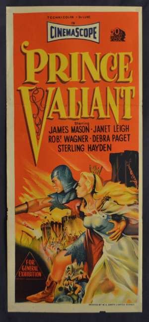 Prince Valiant Poster Original Daybill 1954 Stone Litho Art
