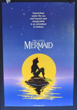 The Little Mermaid Poster Original One Sheet 1989 Disney Rolled Teaser Art