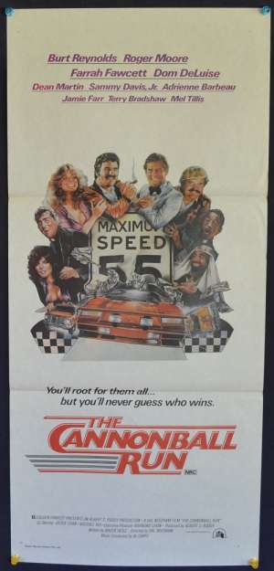 The Cannonball Run Daybill Movie Poster Roger Moore Burt Reynolds