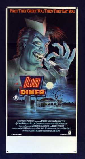 Blood Diner Movie Poster Original Daybill 1987 Rare Horror Slasher