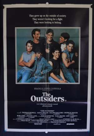 The Outsiders Movie Poster Original One Sheet Tom Cruise Patrick Swayze Matt Dillion