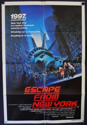 Escape From New York Movie Poster Original One Sheet Kurt Russell John Carpenter