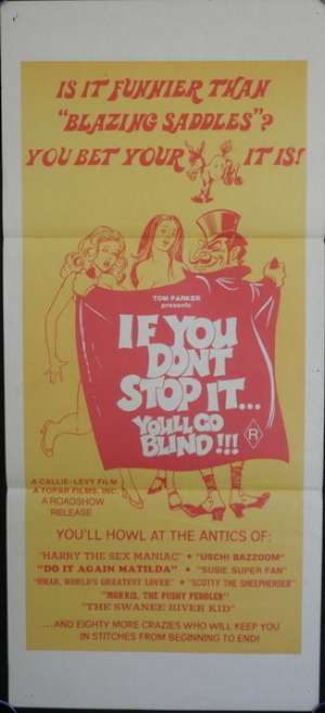 If You Don&#039;t Stop It, You&#039;ll Go Blind 1974 Daybill Movie poster Sex Comedy