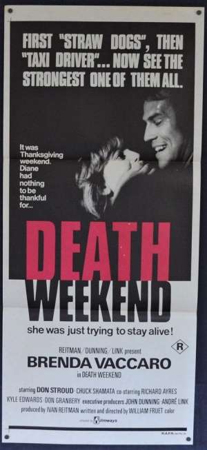 Death Weekend Movie Poster Original Daybill 1976 Aka House By The Lake