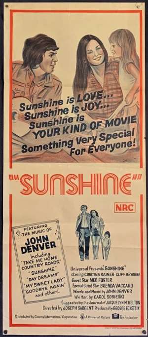 Sunshine Poster Original Daybill Style B 1973 Cliff DeYoung John Denver Music