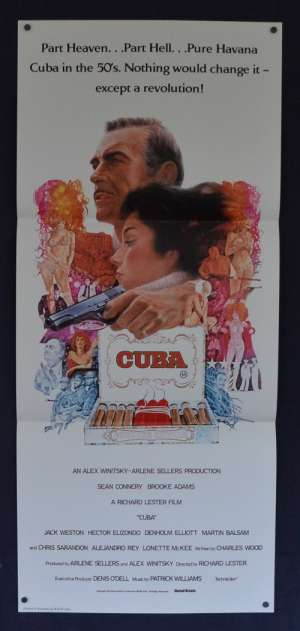 Cuba 1979 Daybill movie poster Sean Connery Brooke Adams