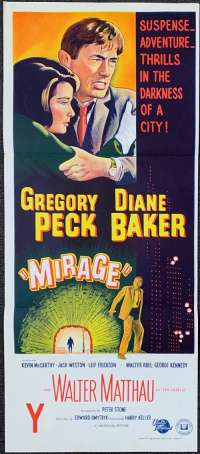 Mirage Poster Original Daybill 1965 Gregory Peck Diane Baker Walter Jack Weston