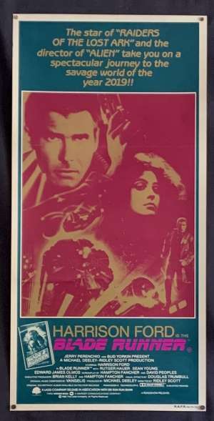 Blade Runner Poster Original Daybill 1982 Harrison Ford Ridley Scott