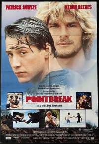 Point Break Poster One Sheet Original 1991 Patrick Swayze Surfing