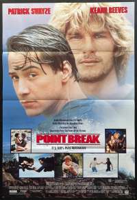 Point Break Poster One Sheet Original 1991 Patrick Swayze Surfing