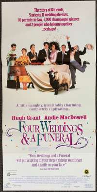 Four Weddings And A Funeral Poster Original Daybill 1994 Hugh Grant Andie Macdowell