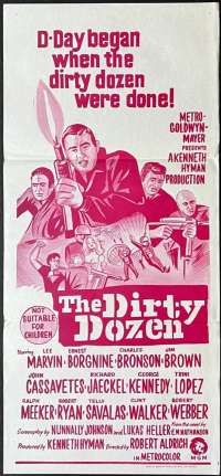 The Dirty Dozen Poster Original Daybill Lee Marvin Ernest Borgnine 70&#039;s Re-Issue