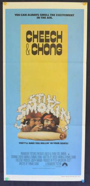 Cheech And Chong&#039;s Still Smokin Poster Original Daybill Cheech Marin Tommy Chong