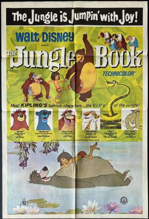 The Jungle Book Poster One Sheet Original Rare 1982 Re-Issue