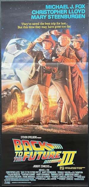 Back To The Future 3 Movie Poster Original Daybill Drew Struzan Art Michael J Fox